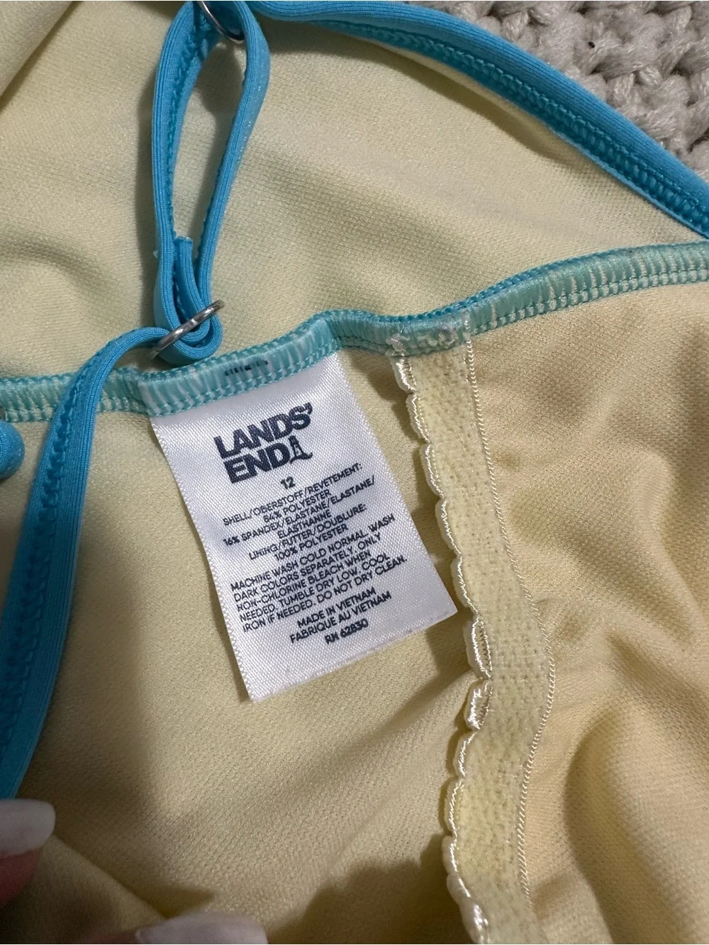 Lands' End Girls' Light Blue Ruffle One-Piece Swimsuit